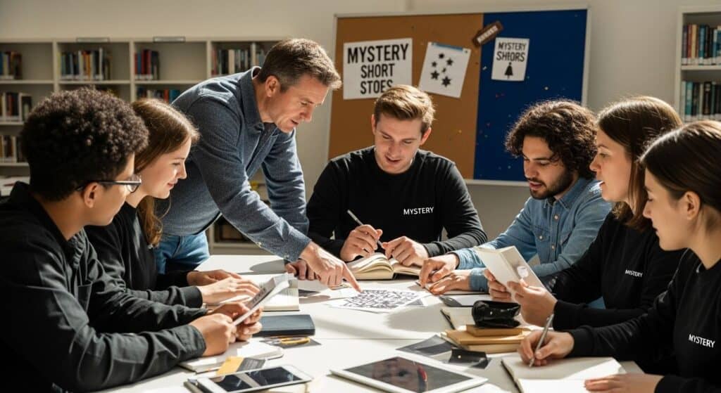 mystery short stories, group discussion, educational